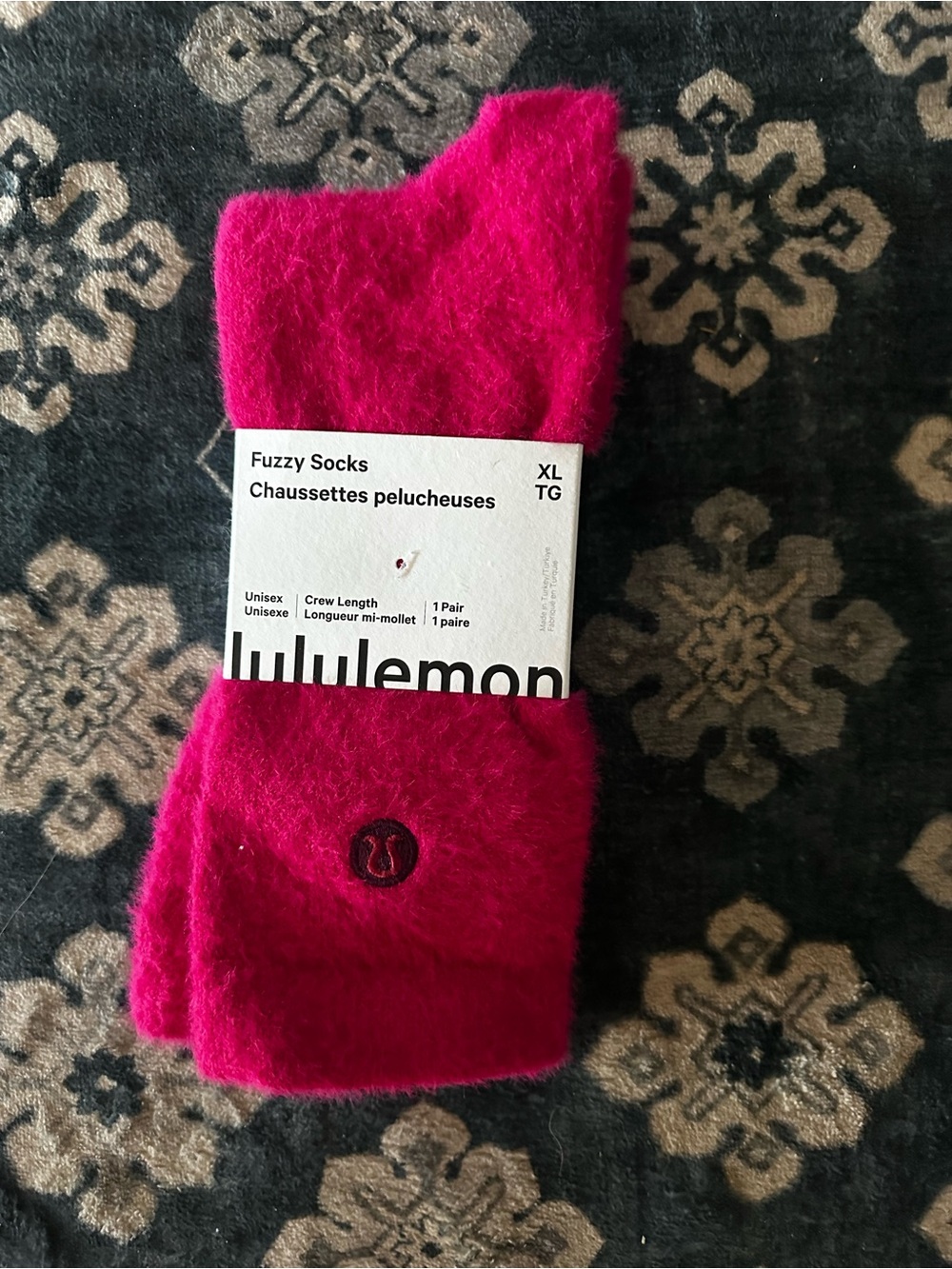 Lululemon Fuzzy Crew Socks - Berry Rumble - NWT